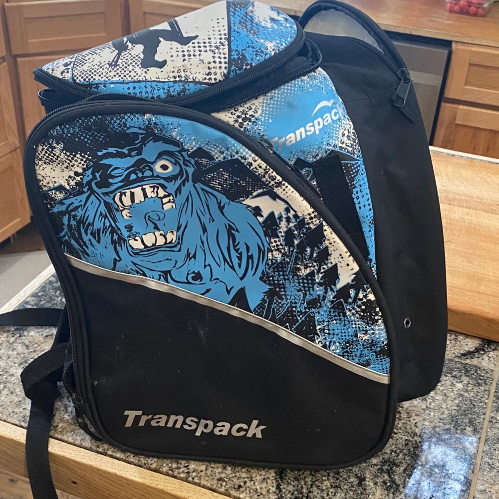 Black and Blue kids ski boot bag